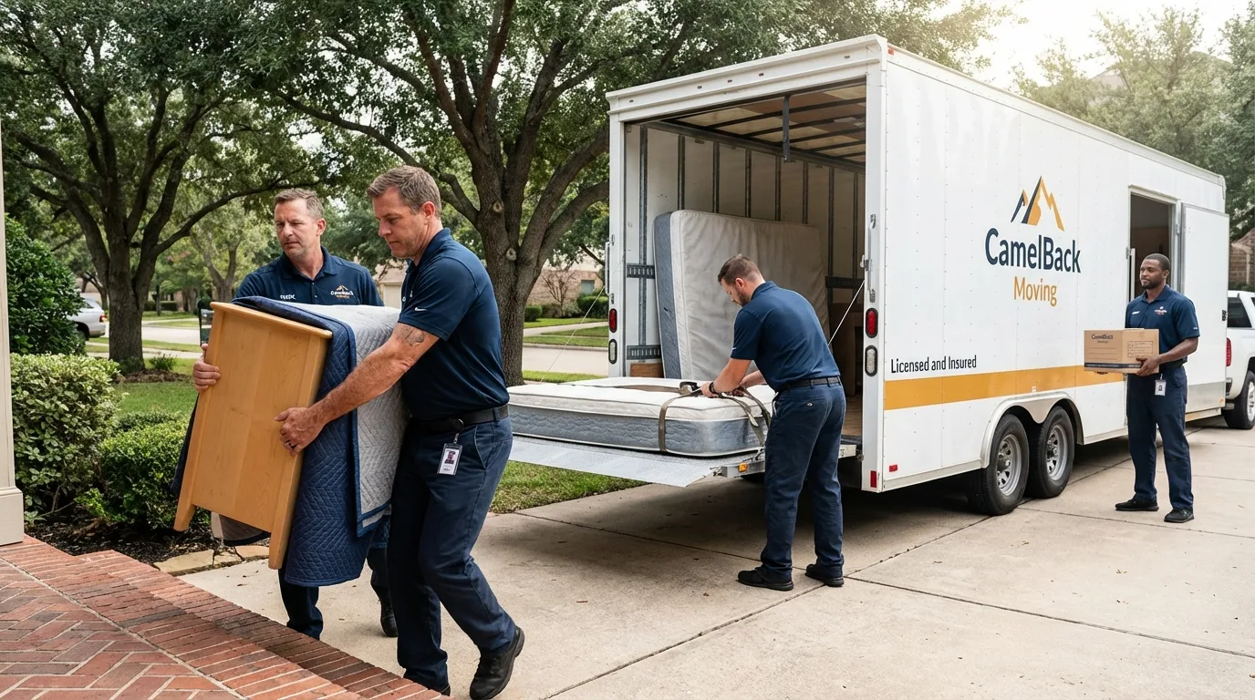 Crew loading residential truck for cross-state move from Rhinebeck, NY