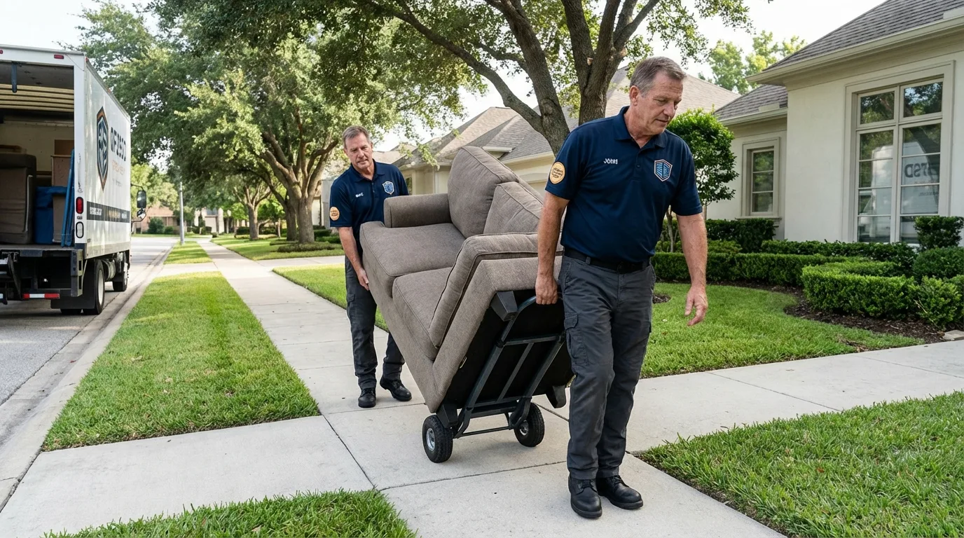 Local residential moving crew loading furniture in Rhinebeck, NY